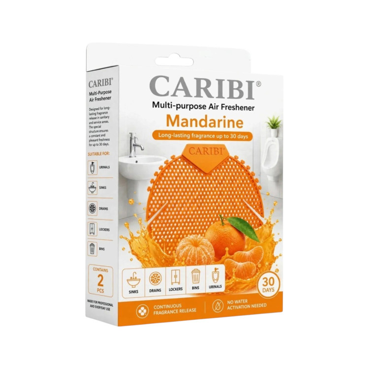 CARIBI многофункционален ароматизатор с аромат на мандарина, 2 броя CARIBI многофункционален ароматизатор с аромат на мандарина, 2 броя