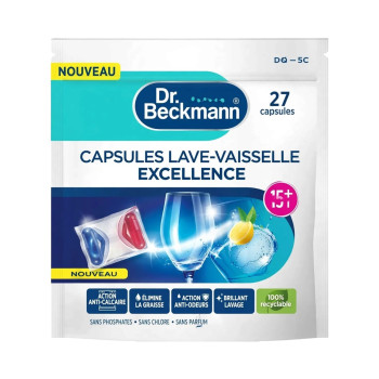 Dr. Beckmann Excellence капсули за съдомиялна машина, 27 броя