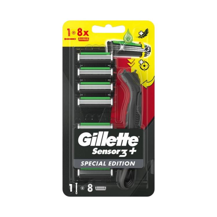 Gillette Sensor3+ Special Edition самобръсначка с дръжка и 8 ножчета Gillette Sensor3+ Special Edition самобръсначка с дръжка и 8 ножчета