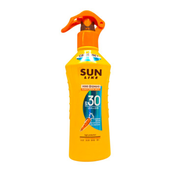SUN LIKE слънцезащитно мляко, Помпа, SPF 30, Carotene, 200мл