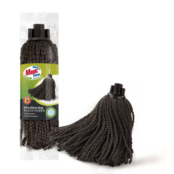 MAGIC CLEAN PREMIUM бърсалка за под, Микрофибър, Резба: Конус, Black Power, 140гр