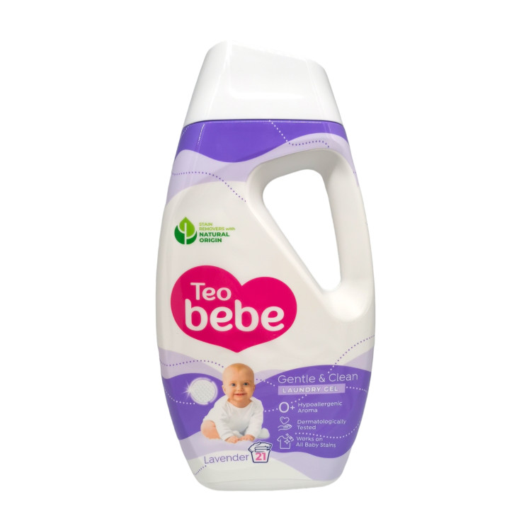 TEO BEBE течен перилен препарат за бебешки дрехи, Лавандула, 21 пранета, 0.945л