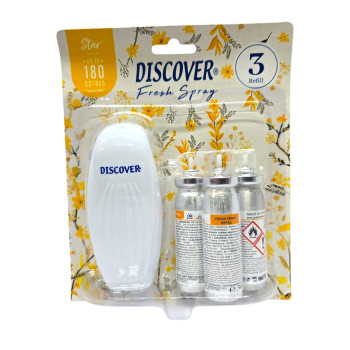 DISCOVER ароматизатор спрей, Машинка 1 брой, Резерви 3 броя, Star DISCOVER ароматизатор спрей, Машинка 1 брой, Резерви 3 броя, Star