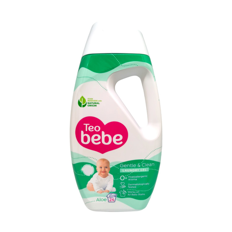 TEO BEBE течен перилен препарат за бебешки дрехи, Алое, 24 пранета, 1.08л