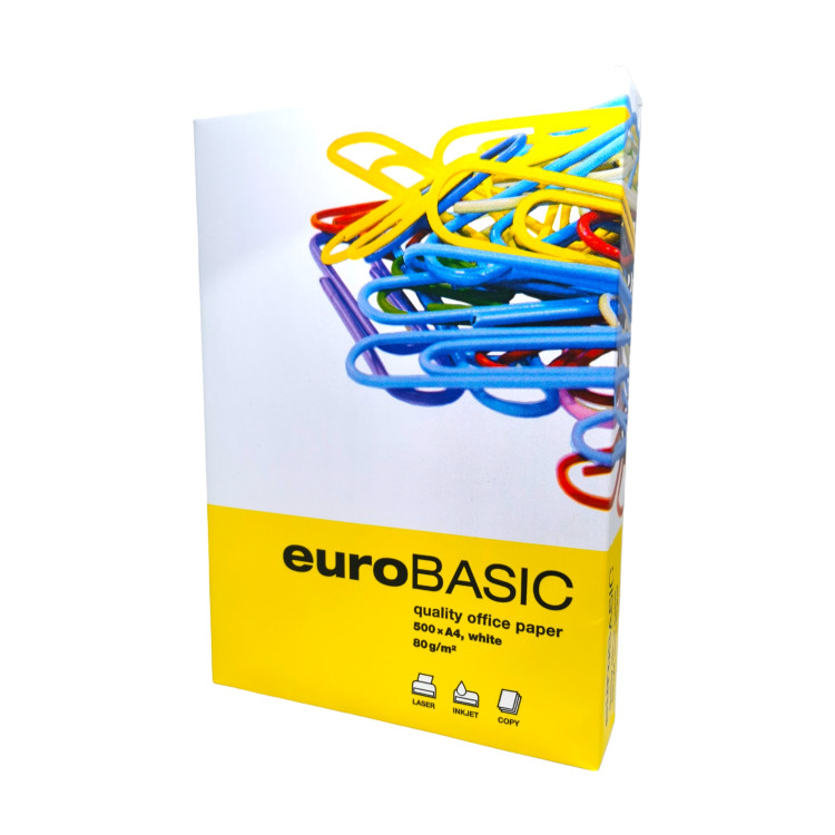 EURO BASIC копирна хартия, Бяла, А4, 500 броя 