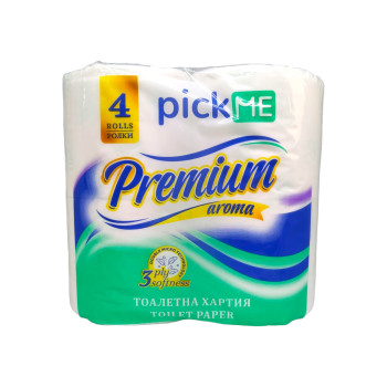 PICK ME тоалетна хартия, Premium, Ароматизирана, 4 броя х 85гр PICK ME тоалетна хартия, Premium, Ароматизирана, 4 броя х 85гр