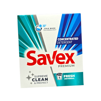 SAVEX прах за пране, 320гр, 4 пранета, 2в1, Fresh SAVEX прах за пране, 320гр, 4 пранета, 2в1, Fresh