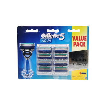 GILLETTE 5 резервни ножчета, Aqua, 8 броя GILLETTE 5 резервни ножчета, Aqua, 8 броя