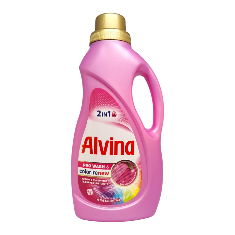 ALVINA течен перилен препарат, 900мл, 18 пранета, 2в1 универсален