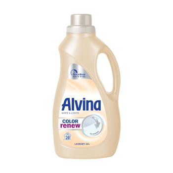 Alvina, Гел за пране White & Lights Color Renew, 20 пранета, 900мл Alvina, Гел за пране White & Lights Color Renew, 20 пранета, 900мл