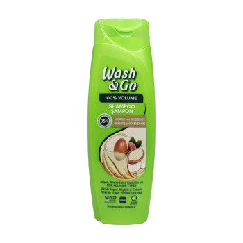 WASH&GO шампоан за коса, Argan, Almond and Camellia oil, 360мл WASH&GO шампоан за коса, Argan, Almond and Camellia oil, 360мл