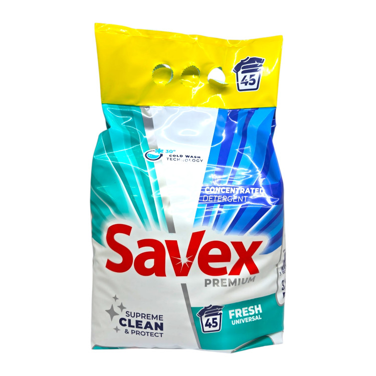 SAVEX прах за пране, 3.6кг, 45 пранета, Универсално пране, Fresh SAVEX прах за пране, 3.6кг, 45 пранета, Универсално пране, Fresh