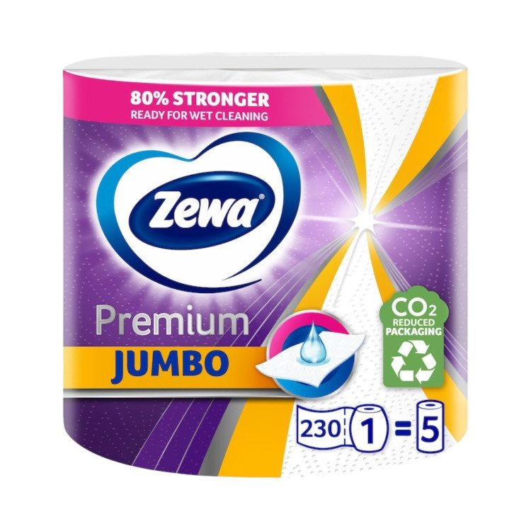 ZEWA кухненска ролка, Jumbo, Premium, Extra Strong, 600гр, 230 къса, 1 брой