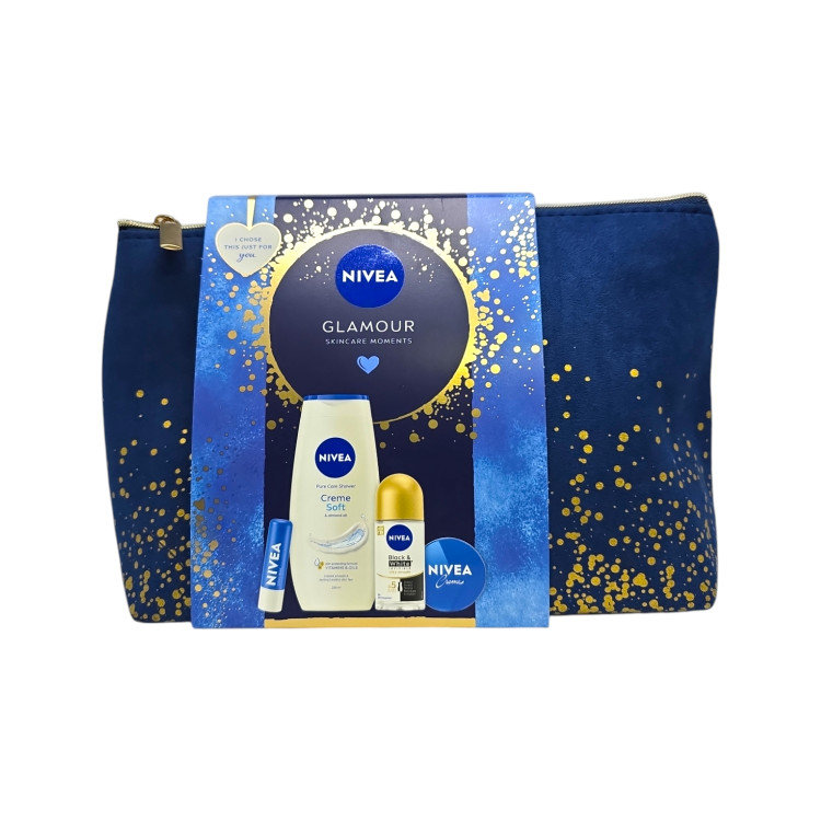 NIVEA подаръчен комплект, Дамски, Несесер, 4 продукта, Glamour