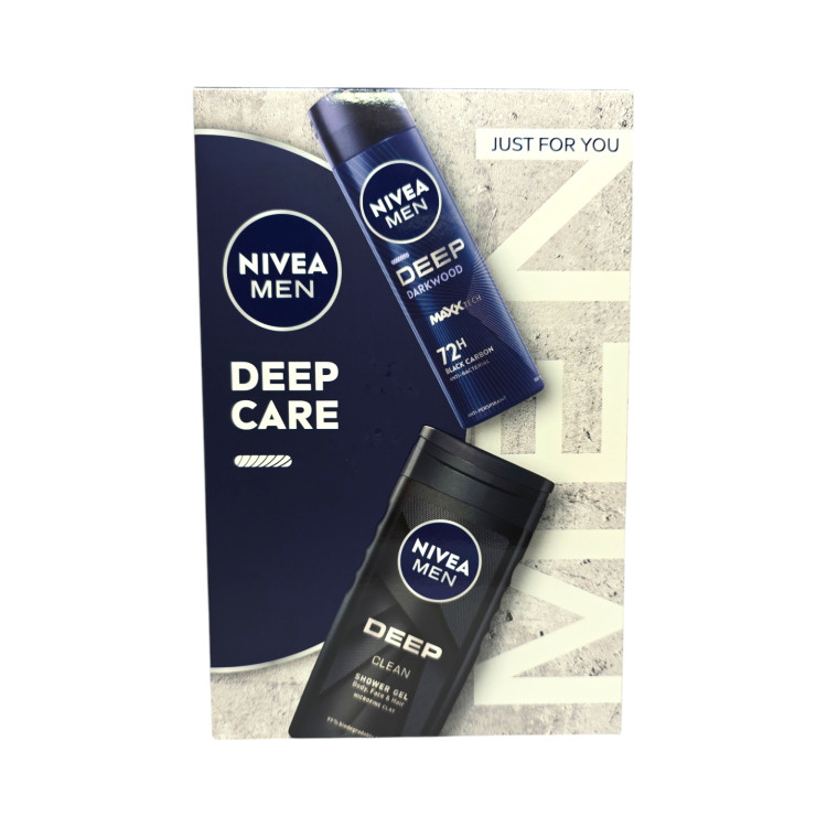 NIVEA подаръчен комплект, Мъжки, 2 продукта, Deep Care