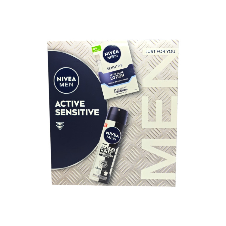 NIVEA подаръчен комплект, Мъжки, 2 продукта, Active Sensitive