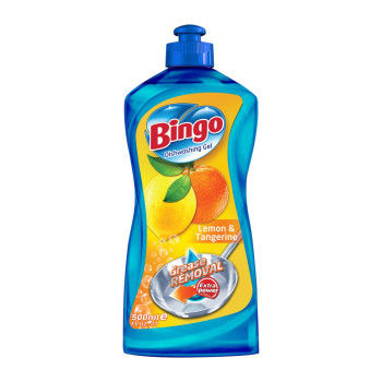 BINGO препарат за миене на съдове, 400мл, Лимон BINGO препарат за миене на съдове, 400мл, Лимон