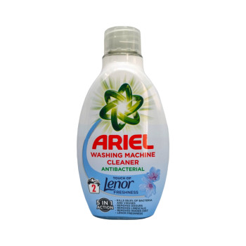 ARIEL препарат за почистване на пералня машина, 5in1 action, Антибактериален, Аромат на ленор, За 2 дози, 250мл ARIEL препарат за почистване на пералня машина, 5in1 action, Антибактериален, Аромат на ленор, За 2 дози, 250мл