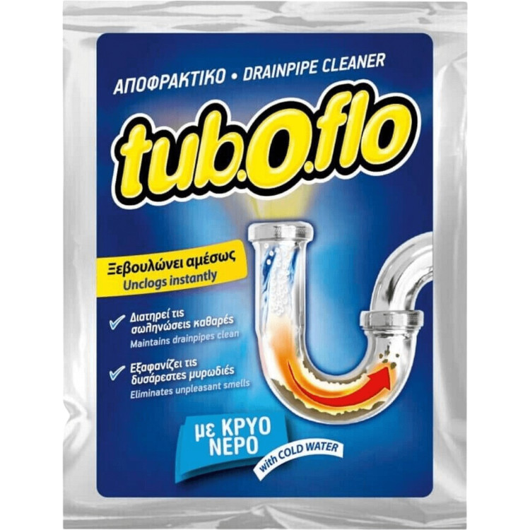 TUBOFLO прах за отпушване на канали с студена вода, 60гр TUBOFLO прах за отпушване на канали с студена вода, 60гр