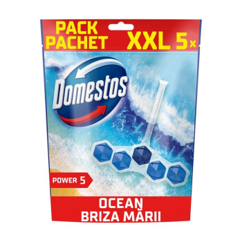 DOMESTOS ароматизатор за тоалетна чиния, Power 5, Maxi pack, Океан, 5 броя DOMESTOS ароматизатор за тоалетна чиния, Power 5, Maxi pack, Океан, 5 броя