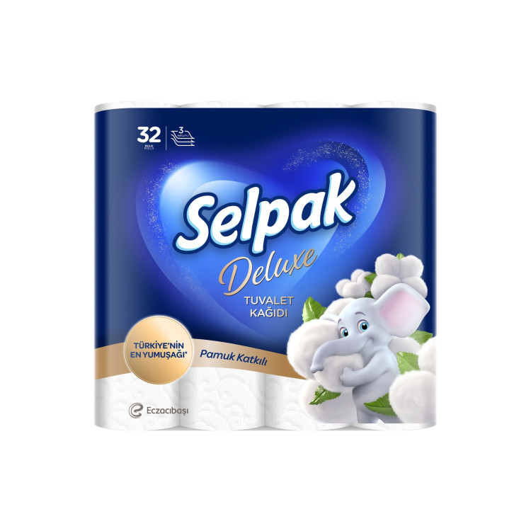 SELPAK тоалетна хартия,Бяла, без аромат, 32 броя х 85гр