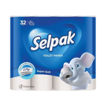 SELPAK тоалетна хартия,Бяла, без аромат, 32 броя х 85гр SELPAK тоалетна хартия,Бяла, без аромат, 32 броя х 85гр