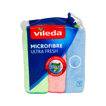 VILEDA микрофибърни кърпи, Ultra fresh, 3 броя VILEDA микрофибърни кърпи, Ultra fresh, 3 броя