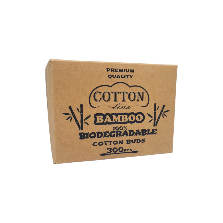 COTTON LINE клечки за уши, Биоразградими, Bamboo, 300 броя