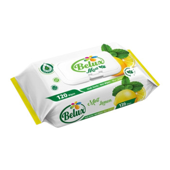 BELUX мокри кърпи, 120 броя, Мента и лимон