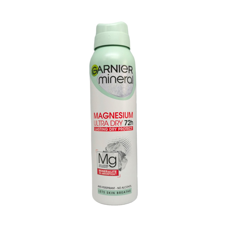 GARNIER дезодорант дамски, Magnesium ultra dry, 72 часа, 150мл
