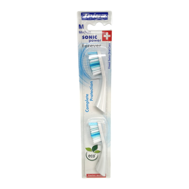TRISA резерви за електрическа четка за зъби, Sonic power, Complete protection, Medium, 2 броя