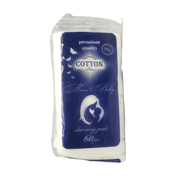 COTTON LINE памучни тампони за почистване на мама и бебе, 60 броя COTTON LINE памучни тампони за почистване на мама и бебе, 60 броя
