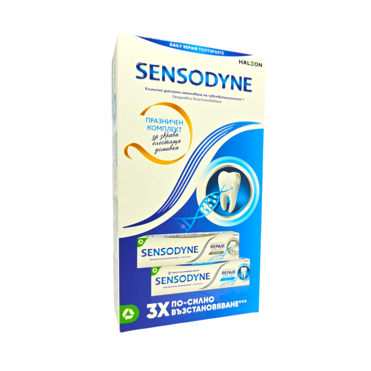 SENSODYNE Комплект паста за зъби, Repait & Protect, Whitening, Cool mint 75мл