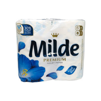 MILDE тоалетна хартия, Ароматизирана, Cool Blue, 4 броя х 100гр