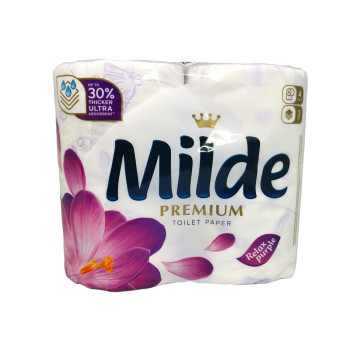 MILDE тоалетна хартия, Ароматизирана, Relax Purple, 4 броя х 100гр