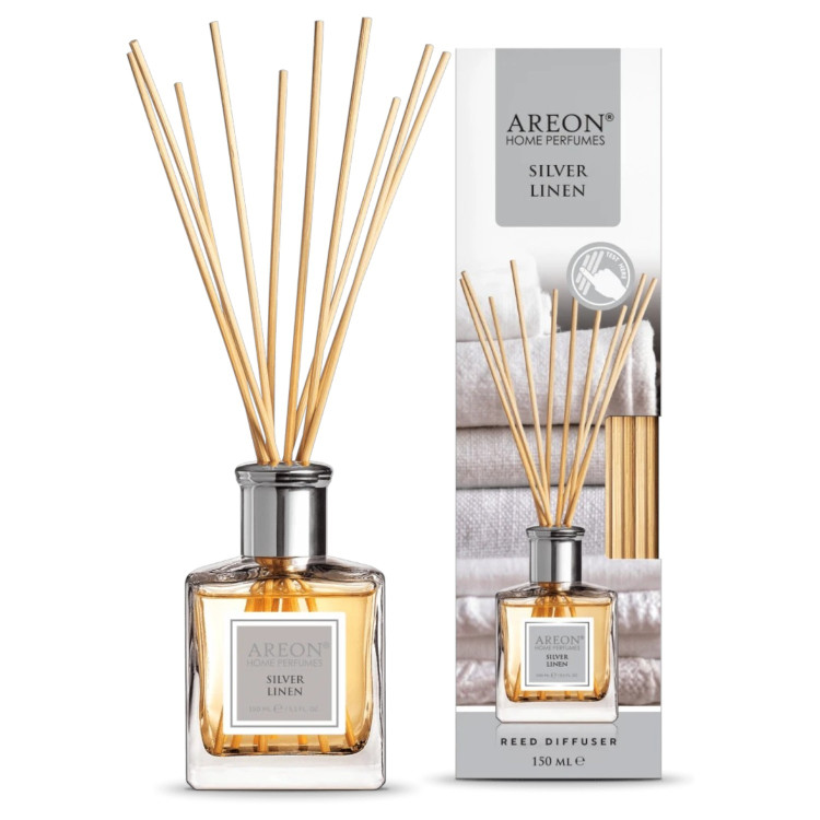 Areon домашен парфюм с клечки 150мл, Silver linen Areon домашен парфюм с клечки 150мл, Silver linen