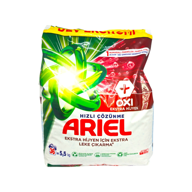 ARIEL прах за пране, 5.50кг, 36 пранета, Oxi, За упорити петна