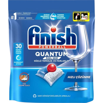 FINISH таблетки за съдомиялна машина, Quantum, Всичко в едно, 30 броя