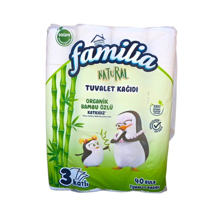 FAMILIA, тоалетна хартия Natural, 40 рула FAMILIA, тоалетна хартия Natural, 40 рула