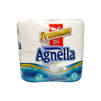 AGNELA тоалетна хартия, Премиум, 4бр х 90гр, Сензитив AGNELA тоалетна хартия, Премиум, 4бр х 90гр, Сензитив