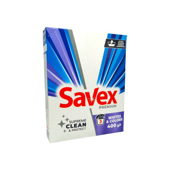 SAVEX прах за ръчно пране, White & Colors, 400гр SAVEX прах за ръчно пране, White & Colors, 400гр