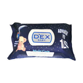 DEX бебешки мокри кърпи, 120 броя, 530гр, Night Care DEX бебешки мокри кърпи, 120 броя, 530гр, Night Care