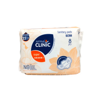 CLINIC дамски превръзки, Ultra, Памук, Super, 8 броя