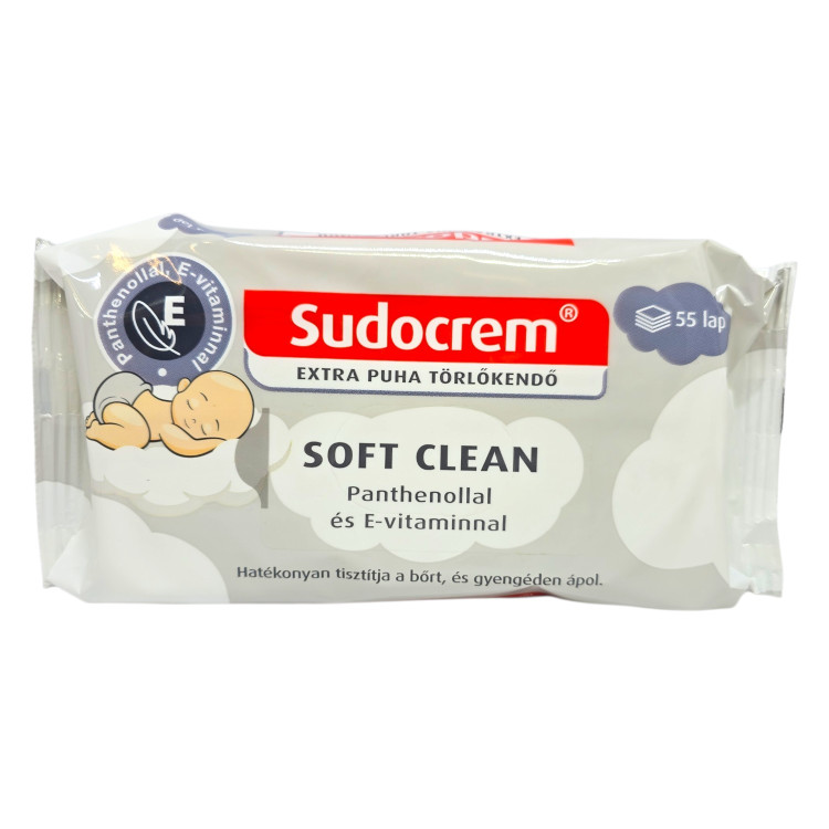 SUDOCREM Бебешки мокри кърпички Soft Clean, 55 бр. SUDOCREM Бебешки мокри кърпички Soft Clean, 55 бр.
