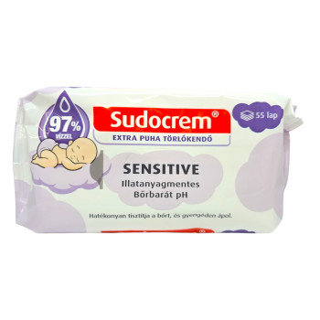 SUDOCREM Бебешки мокри кърпички Extra Soft Sensitive, 55 бр.