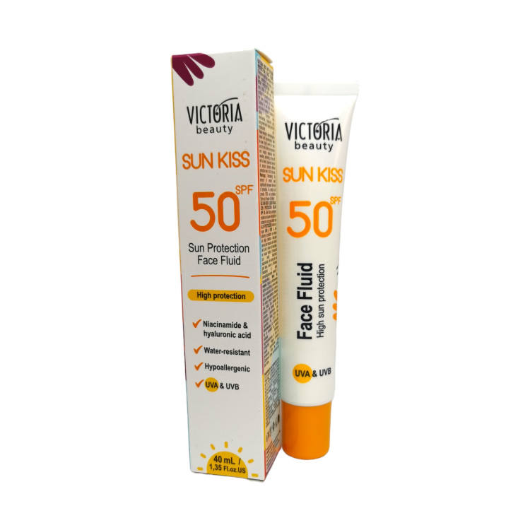 VICTORIA BEAUTY слънцезащитен флуид за лице, SPF50, 40мл