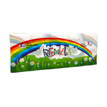 RENKLI носни кърпи бели 3 пласта, С аромат, 10бр