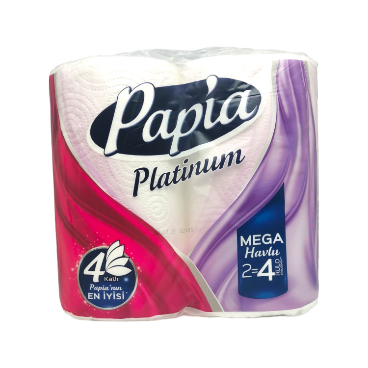 PAPIA домакинска хартия, Platinum, Mega, 2 броя х 260гр