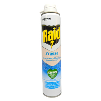 RAID аерозол срещу летящи и пълзящи насекоми, Универсален, Freeze, Безопасен за деца, 350мл RAID аерозол срещу летящи и пълзящи насекоми, Универсален, Freeze, Безопасен за деца, 350мл