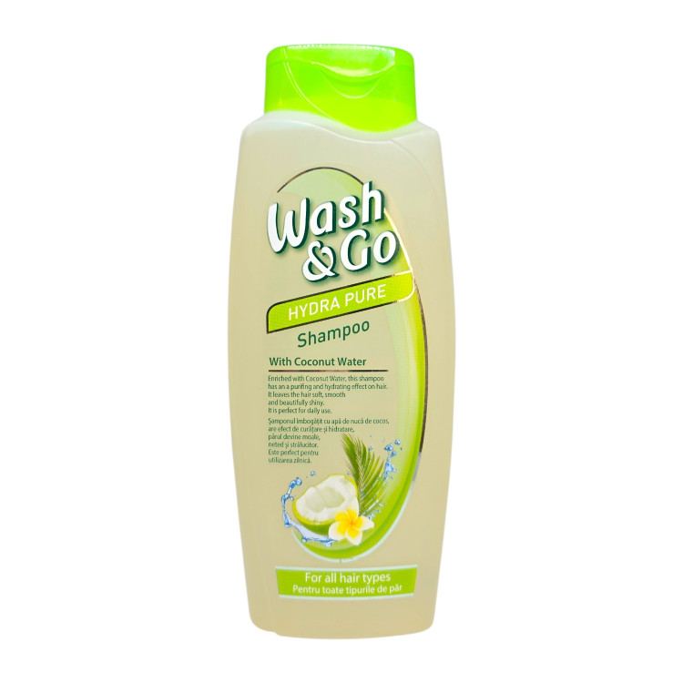 WASH&GO шампоан за коса, Кокосова вода, 750мл WASH&GO шампоан за коса, Кокосова вода, 750мл